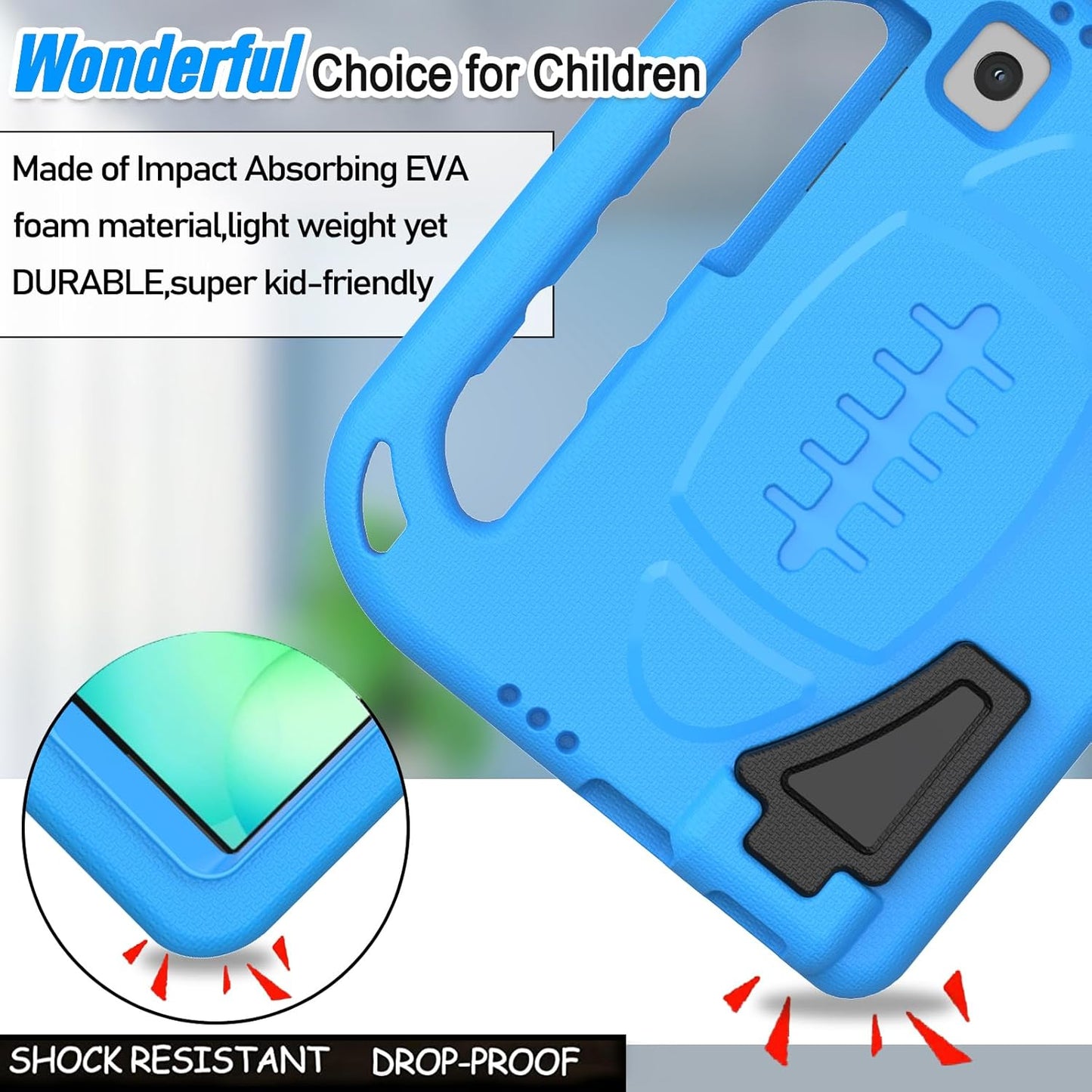 Kids Case for Samsung Galaxy Tab A7 Lite 8.7 Inch 2021(Sm-T220/T225),Tab A7 Lite Case with Built-In Screen Protector, Shockproof Handle Stand Kids Case for Samsung Galaxy Tab A7 Lite 2021 - Blue