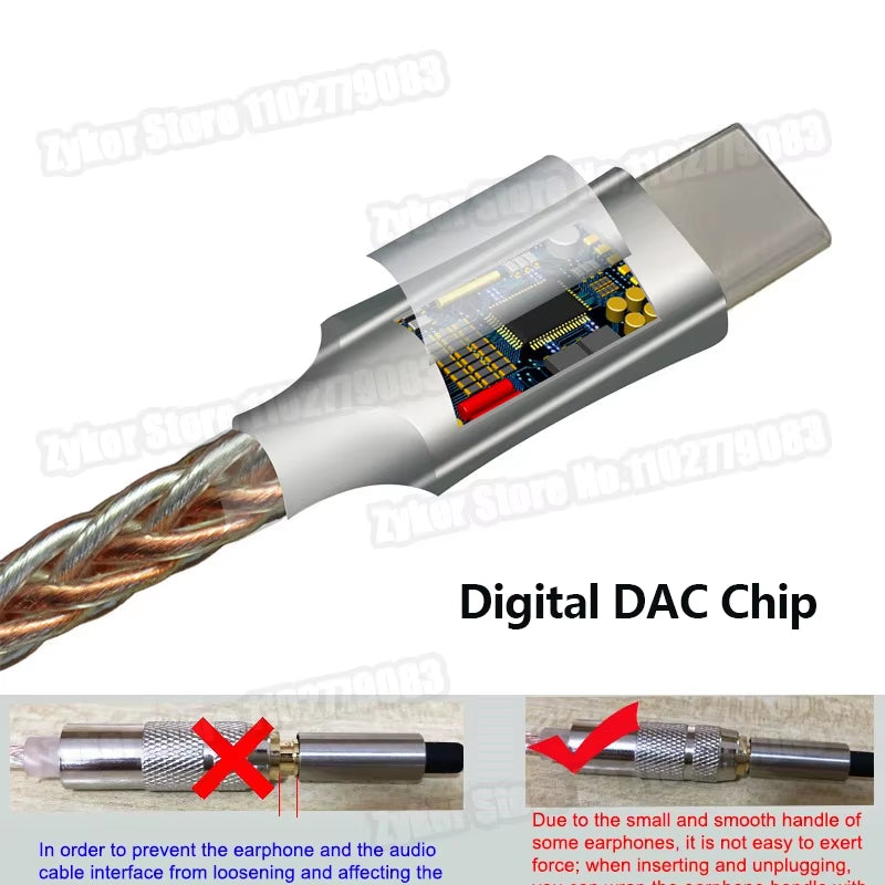 Type C to 3.5Mm Hifi DAC Earphone Amplifier USB C Audio Decoder AMP Adapter CB1200AU Chip Sound Card Digital Decoder for Android